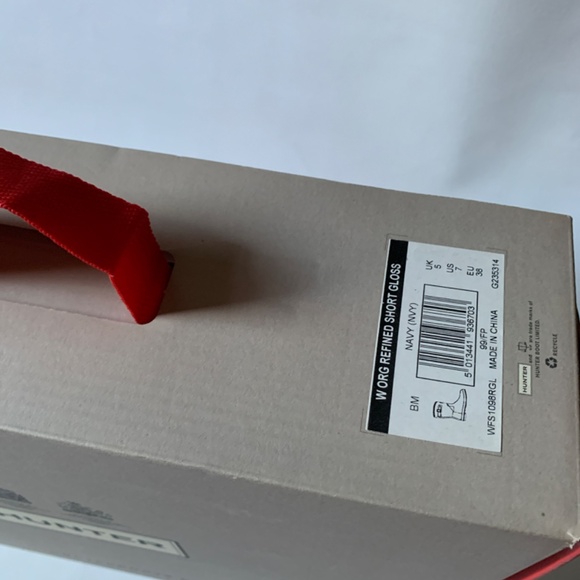 NEW RARE HUNTER Refined Short Gloss Rain Boots NAVY Size 7 - Picture 16 of 16